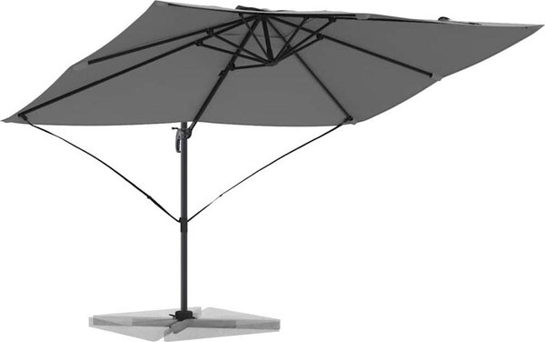 Ombrellone Antracite 351 x 250 x 260 cm Poliestere e Alluminio