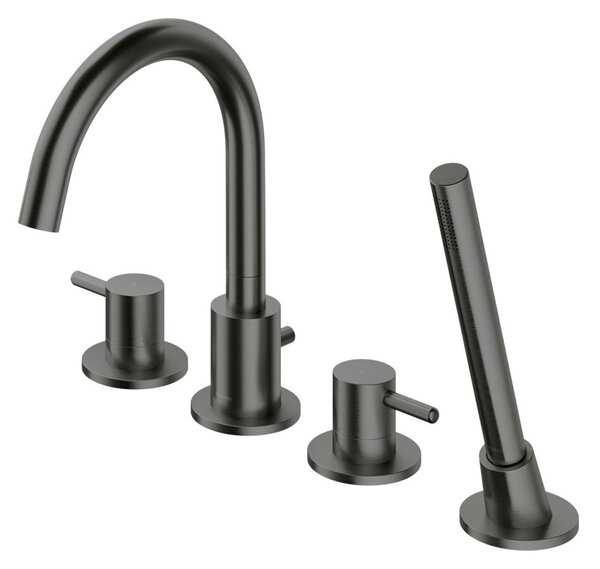 Omnires Y Y1232GR Miscelatore per vasca a 4 fori, grafite