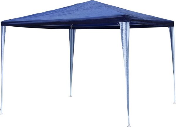 Gazebo LEX 3 x 3 m, tessuto PE, pali in metallo, blu/bianco