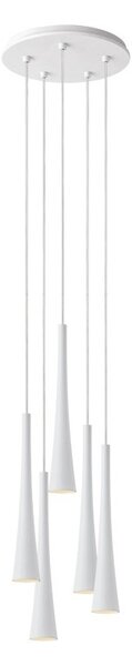 Rossini Corvina Evo COR116 sospensione 5 luci con rosone tondo GU10