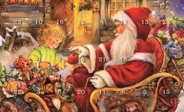 Decorazioni natalizie in vetro, mini calendario dell'Avvento, 3 cm, 24 decorazioni
