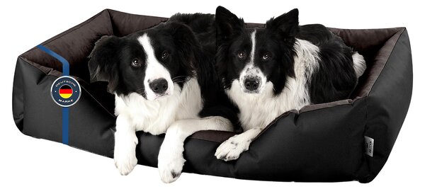 BedDog letto per cani LUPI divano per cani cuscino per cani lavabile, BLACK-FIELD (nero/marrone),(XXL) circa 120x85x23cm