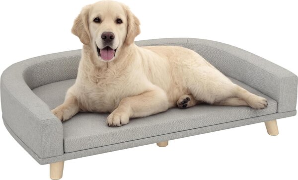 Divano per cani PawHut, divano per animali domestici e gatti con cuscini per cani di taglia grande, grigio
