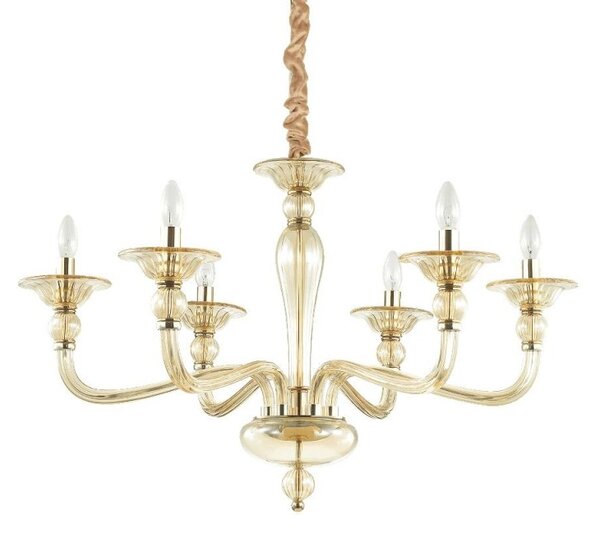 Ideal Lux Danieli SP6 lampadario classico in vetro soffiato E14 40w