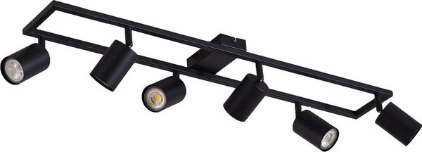 Lindby Bravius, faretto da soffitto, nero, 6 luci, ferro