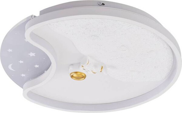 Lindby Plafoniera LED Kosmo, 40 cm, bianco, metallo, luna