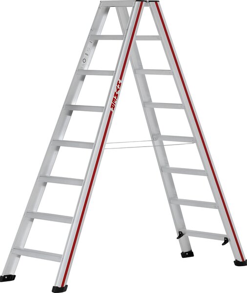 Scaletta Hymer, accesso bilaterale, 2x8 gradini, altezza di abbassamento 1,80 m, altezza di sbraccio 3,37 m, peso 10,8 kg