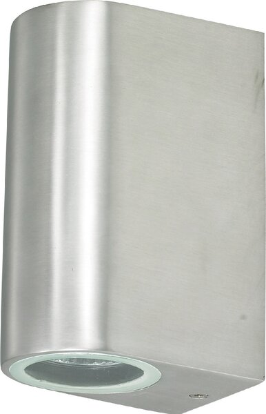 ChiliTec Lampada a parete LED CTW-2 per 2x GU10, IP44, acciaio inox lucido