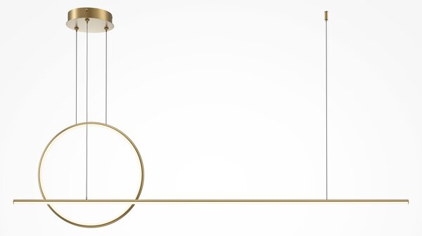 Lampadario LED Halo in ottone, 40W, luce bianca calda, 2100 lumen, alluminio, dimensioni: 344x143x11,7 cm, grado di protezione IP20, marca Maytoni