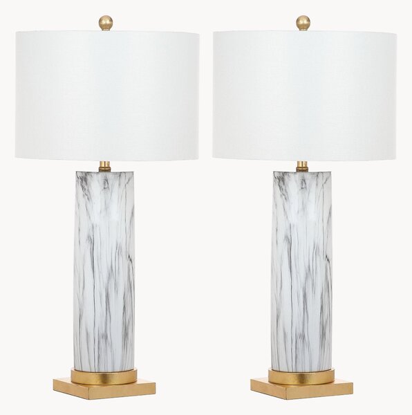 Set di 2 lampade da tavolo effetto marmo Rashi