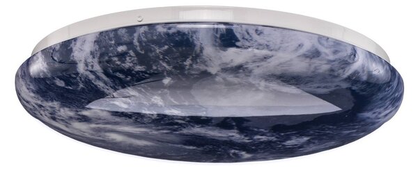 Lindby Plafoniera LED Orbi, 38 cm, blu/bianco, plastica