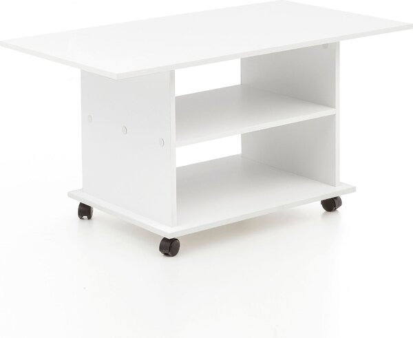 Tavolino di design WL5.738 95 x 51 x 54,5 cm Bianco Girevole con