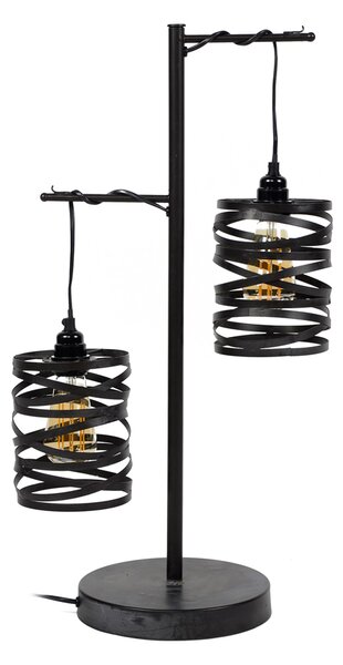 KAWOLA ALMAS lampada da tavolo a 2 luci in metallo nero