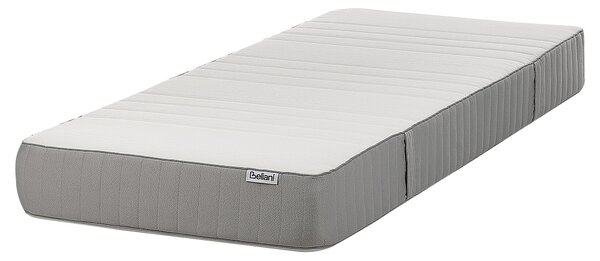 BELIANI Materasso in schiuma bianco-grigio 80 x 200 cm misura singola piccola e rigida con cerniera sfoderabile in poliestere Accessori per la camera da letto
