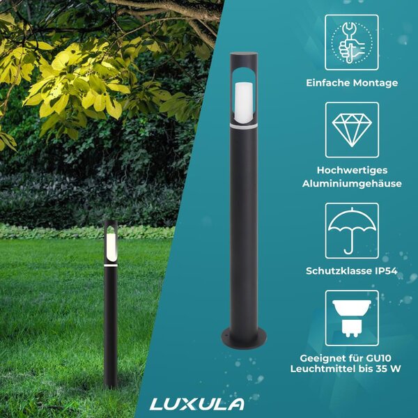 LUXULA Lampada da parete a LED, 10 W, nera, grado di protezione IP44