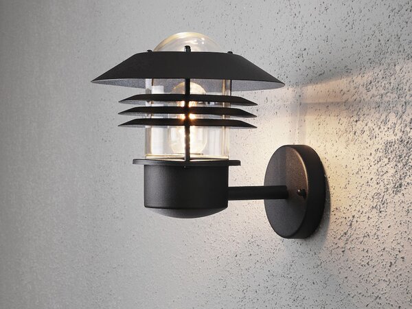 Moderna lampada da parete a LED per esterni, resistente alle intemperie, in alluminio, nera