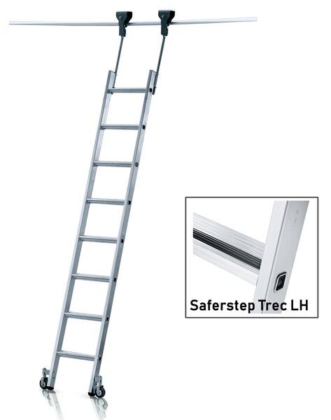 Scala a pioli mobile Zarges, modello Saferstep Trec LH, con 8 gradini