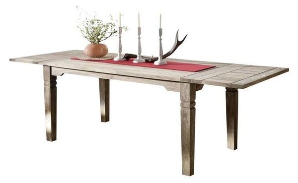 MASSIVMOEBEL24 | tavolo da pranzo in legno di Sheesham / palissandro 160x90x76 grigio scuro oliato LEEDS #53