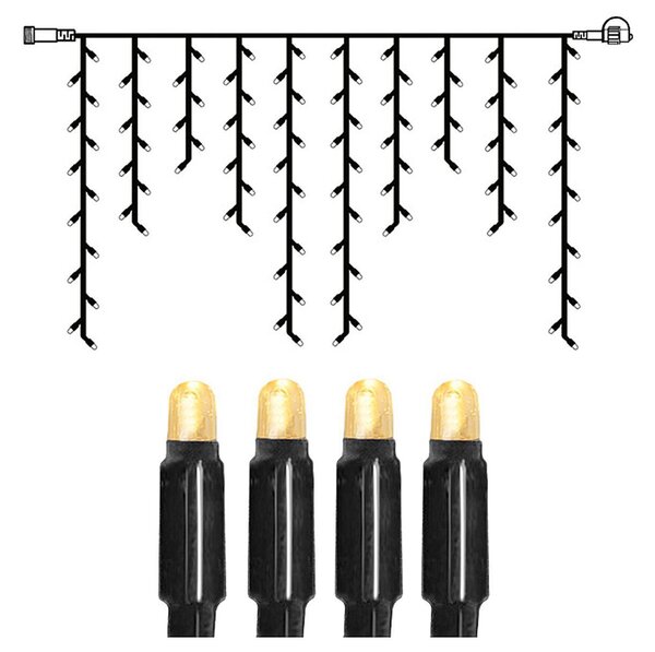 Sistema 24 'Catena luminosa a ghiacciolo LED 2x1m' bianco caldo, IP44