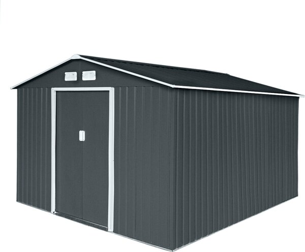 HATTORO S300 XXXL Casetta da giardino in metallo per attrezzi 277x319x192 cm Grigio antracite