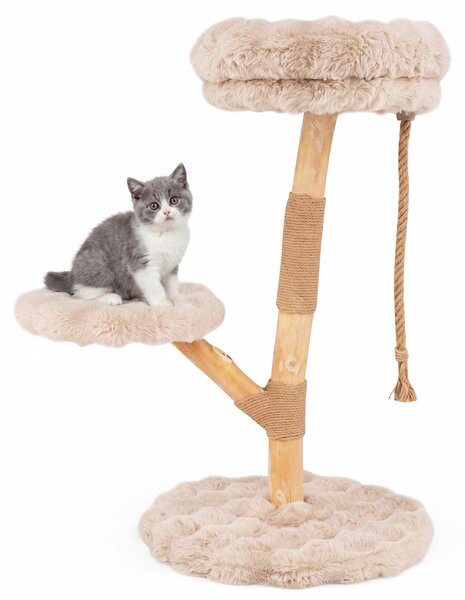 KOMFOTTEU Birnbaum: Albero per gatti multistrato, con tiragraffi, comodo spazio per sedersi, corda sospesa e piattaforma per saltare. Centro giochi per gatti domestici e cuccioli
