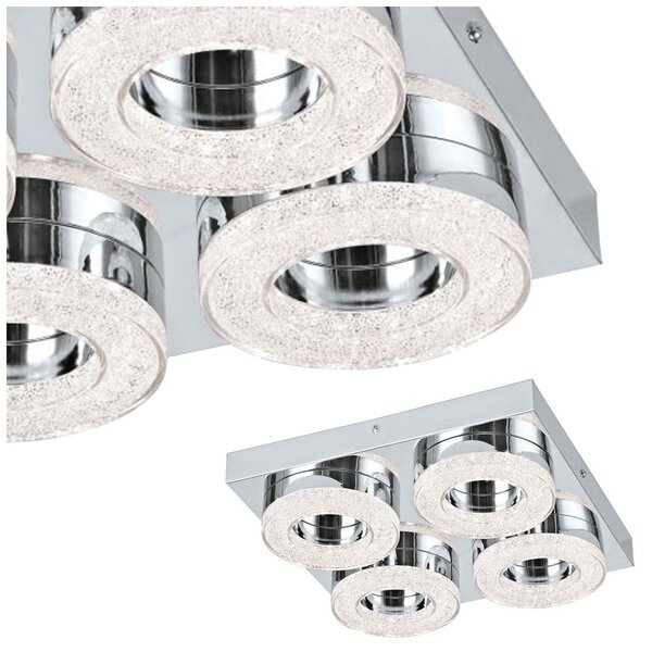 Eglo 95664 Fradelo LED plafoniera rotonda 4x4W acciaio cromo