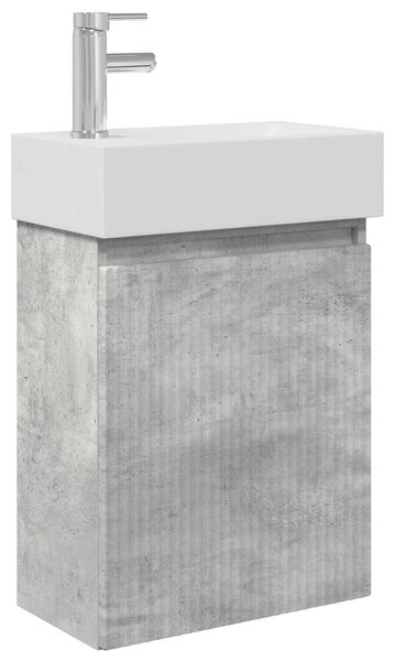 Mobile bagno con rubinetto Grigio Cemento 45,5 x 22,5 x 84 cm