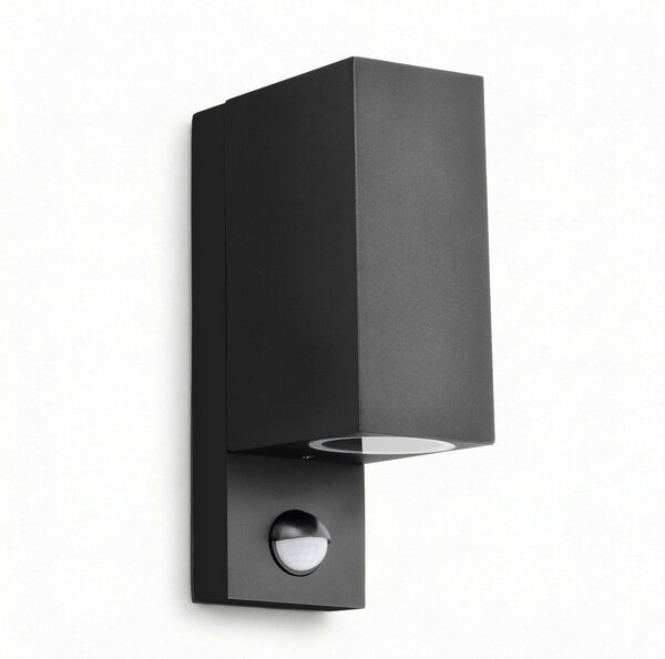 Lampada da parete per esterni Maxkomfort IP44 nera 1268E1-SN Up&Down con sensore di movimento