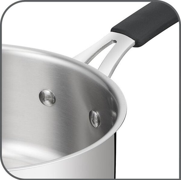 LAGOSTINA Pentola a Induzione Casseruola 16 cm Fonda Acciaio Inox - Tempra