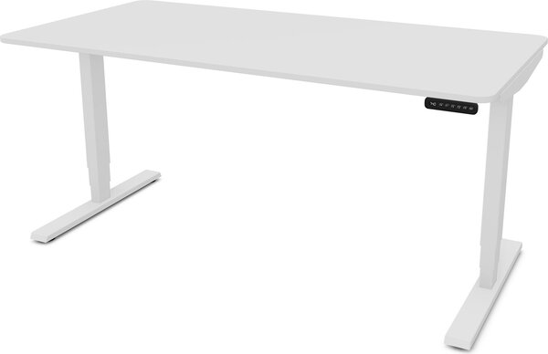 ASSMANN Scrivania elettrica regolabile in altezza Y-Line Curved Bianca, 180x80cm, funzione memoria, doppio motore