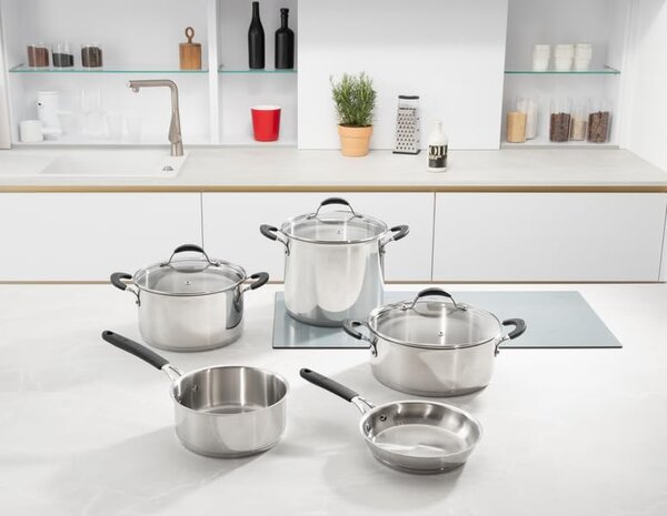 LAGOSTINA Pentola a Induzione Casseruola 18 cm Fonda con Coperchio Acciaio Lucido - Tempra