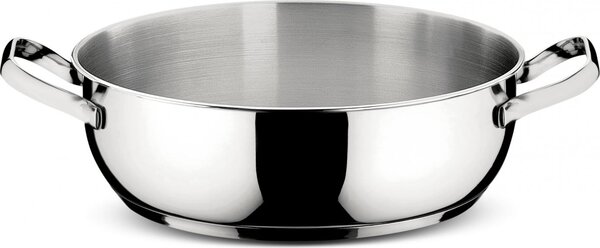 LAGOSTINA Pentola a Induzione Casseruola Semifonda in Acciaio Inox 18/10 24 cm con 2 Manici - Sfiziosa