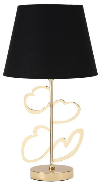 Lampada da Tavolo Glam Harts Ø30x54,5 cm in Ferro e Tessuto Nero e Oro