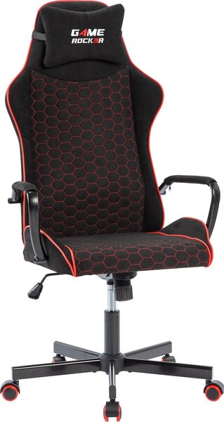 Sedia da gioco - nero - rosso - microfibra - Pelle finta - regolabile in altezza
