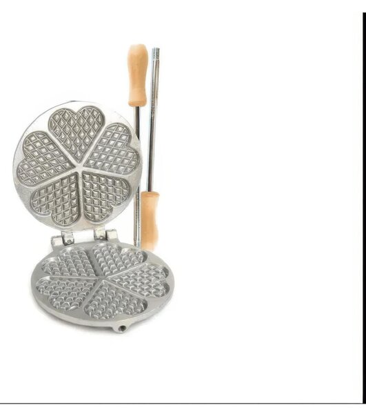 Stampo per ferratelle tondo media profondit� 5 cuori Dimensioni 18,5x18,5x h 7 cm Stampo rotondo in alluminio per uso alimentare