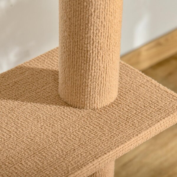 AllMyPets Tiragraffi per Gatti Albero Tiragraffi a 4 Livelli Fissaggio a Soffitto Regolabile 43x27x228-260cm - 296V02BND30