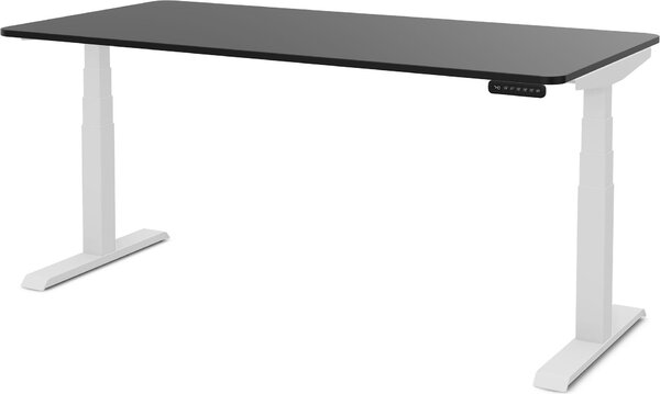 ASSMANN Scrivania elettrica regolabile in altezza Pitino Curved Nero Bianco, 160x80cm, funzione memoria, protezione anticollisione