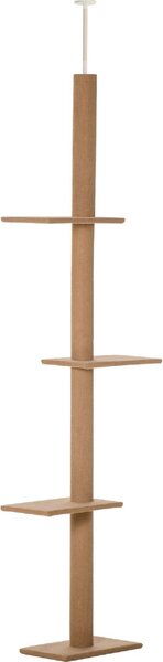 AllMyPets Tiragraffi per Gatti Albero Tiragraffi a 4 Livelli Fissaggio a Soffitto Regolabile 43x27x228-260cm - 296V02BND30