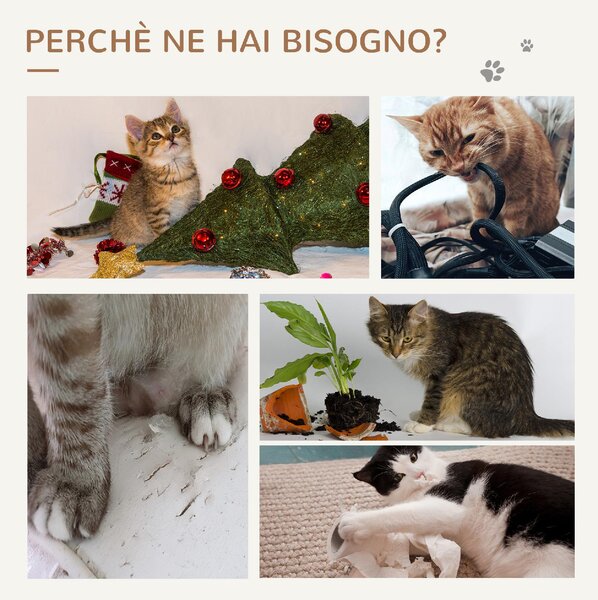 AllMyPets Tiragraffi per Gatti Albero Tiragraffi con Pali in Sisal Lettino e 2 Casette 59x39x83 cm colore Grigio - 86GY-D30