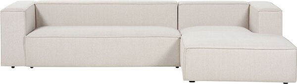 BELIANI Divano angolare a 3 posti Lato sinistro Tessuto beige con braccioli imbottiti Stile minimalista