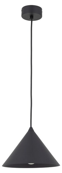 Lampada a sospensione in metallo E27 D: 21 cm rotonda H: max. 155 cm Nero Retrò