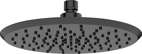 AquaCraft 100 soffione rotondo 225 mm nero opaco | doccia a pioggia in plastica ABS | soffione 9 l/min a risparmio idrico | soffione con ugelli anticalcare | montaggio a parete o a soffitto | accessori doccia moderni