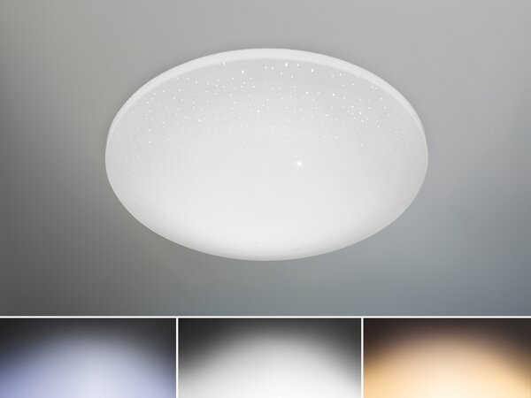 Lampada da soffitto a LED dimmerabile con telecomando e effetto cielo stellato per bagno, IP44