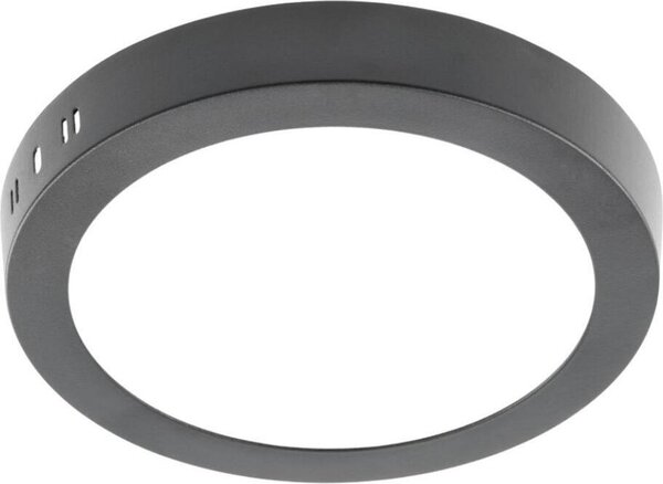 Lampada da soffitto a LED 19w a vista Pannelli da soffitto Lampada da soffitto nera rotonda | Ø22,4 cm | Bianco caldo | 1520 lumen
