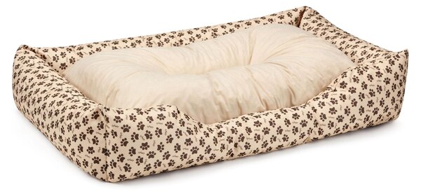 Lettino per cani BedDog MIMI Divano per cani in Cordura, cuscino in microfibra scamosciata, MELANGE-DOG (beige/motivo), (XL) circa 100x85x23cm