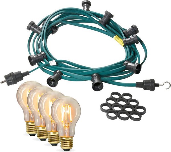 Catena luminosa per feste 5m - catena luminosa per esterni verde - Germany - 5x filamento LED Edison