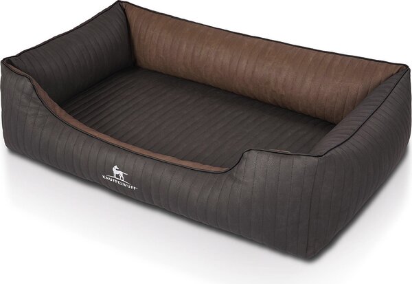 Cuccia per cani Outback in Pelle finta trapuntata al laser XXL nero-marrone