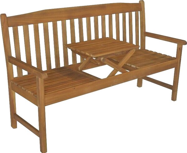 Panchina da giardino Panchina Colombo in legno con ripiano per tavolo