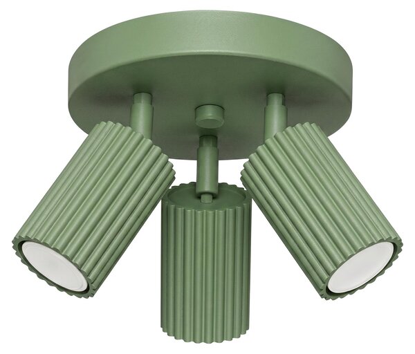 Plafoniera KARBON 3P salvia 3xGU10 10W alluminio 18x19.5x19.5cm Sollux Lighting