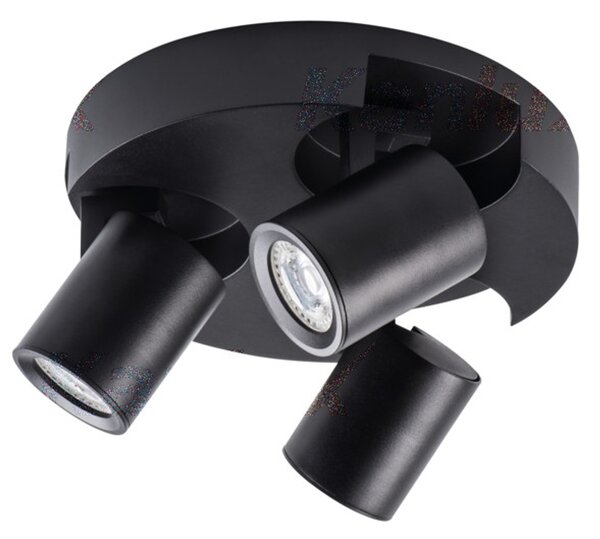 Lampada da soffitto LAURIN nera 3xGU10x35W in alluminio, dimensioni: 11x22x22 cm, IP20, Kanlux